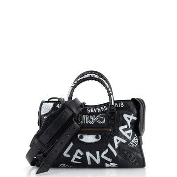 Balenciaga City Graffiti Classic Studs Bag Leather Small