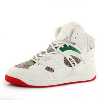 Gucci Men's Gucci Basket High-Top Sneakers GG Coated Canvas and Demetra