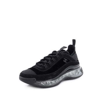 Chanel Women's CC Cap Toe Logo Sneakers Suede and Mixed Fibers