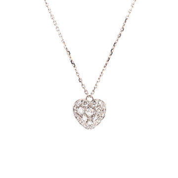 Cartier Heart Pendant Necklace 18K White Gold and Diamonds