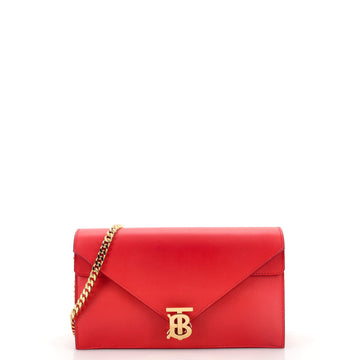 Burberry TB Envelope Chain Clutch Leather Small