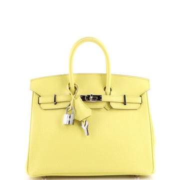 Hermes Birkin Handbag Yellow Epsom with Palladium Hardware 25