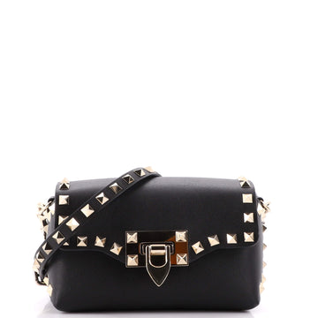 Valentino Garavani Rockstud Flip Lock Flap Bag Leather Micro