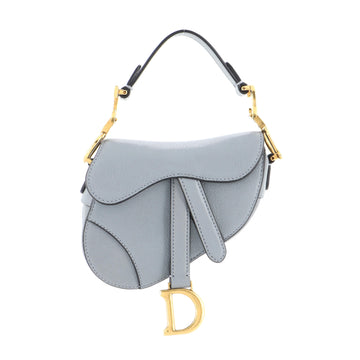 Christian Dior Saddle Handbag Leather Micro