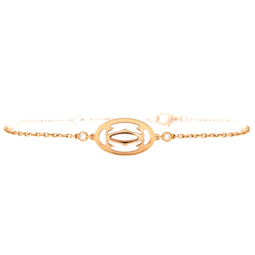 Cartier Double C Logo Bracelet 18K Rose Gold with Diamonds