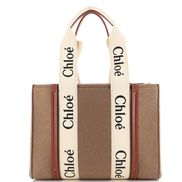 Chloe Woody Tote Recycled Felt with Leather and Canvas Medium