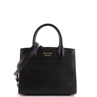 Prada Bibliotheque Tote Saffiano with City Calf Mini