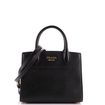 Prada Bibliotheque Tote Saffiano with City Calf Mini
