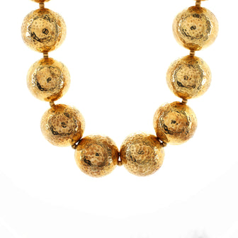 Bottega Veneta Sphere Choker Necklace Plated Hammered Metal