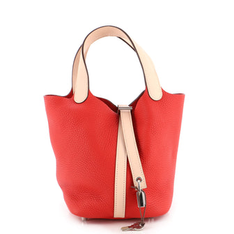 Hermes Bicolor Picotin Lock Bag Clemence with Swift PM
