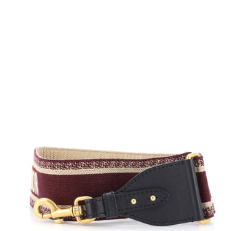 Christian Dior Logo Shoulder Strap Embroidered Canvas