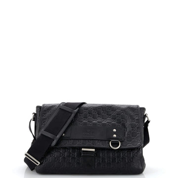 Gucci Messenger Flap Bag Guccissima Rubber