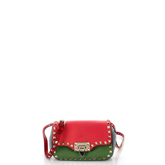 Valentino Garavani Rockstud Flip Lock Flap Bag Leather Mini