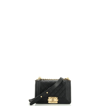 Chanel Boy Flap Bag Quilted Caviar Small