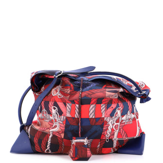 Hermes Silky City Bag Printed Silk and Leather GM