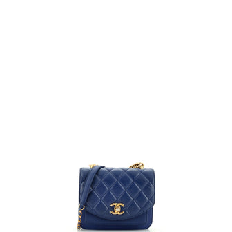 Chanel Chain Handle Flap Bag Quilted Calfskin with Caviar Mini