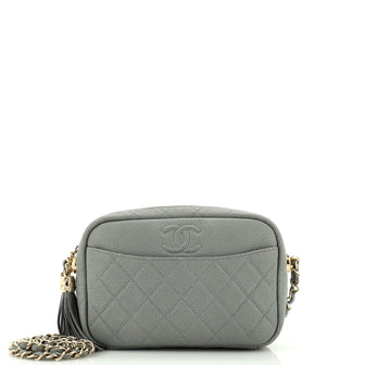 Chanel Coco Tassel Camera Case Quilted Caviar Medium