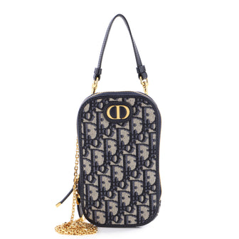 Christian Dior 30 Montaigne Phone Holder on Chain Oblique Canvas