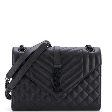 Saint Laurent Classic Monogram Envelope Satchel Mixed Matelasse Leather Medium