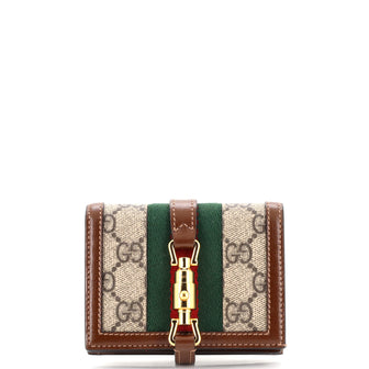 Gucci Jackie 1961 Flap Card Case GG Coated Canvas