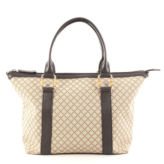 Gucci Bamboo Convertible Zip Top Tote Diamante Canvas 2785105