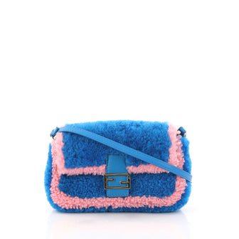 Fendi Baguette Shearling Micro Blue 3125803