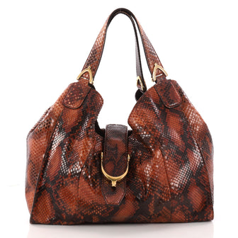 Gucci Soft Stirrup Tote Python Medium 3244302