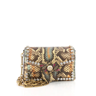 Broadway Bee Shoulder Bag Embellished Python Mini