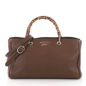 Gucci Bamboo Shopper Tote Leather Medium Brown 3528403