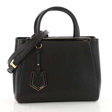 Fendi 2Jours Handbag Leather Petite Black 3569504