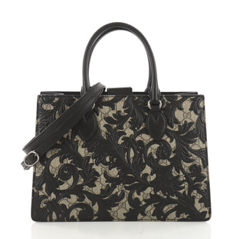 Gucci Convertible Gusset Tote Arabesque GG Coated Canvas Medium