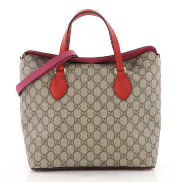 Gucci Signature Fold Over Tote GG Coated Canvas Medium Brown 3589102