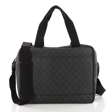 Gucci Convertible Laptop Messenger Bag GG Coated Canvas Medium Black 3609302