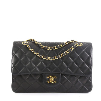 Chanel Vintage Classic Double Flap Bag Quilted Lambskin Medium