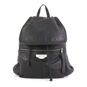 Balenciaga Traveler Plate Backpack Leather Small