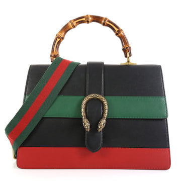 Gucci Dionysus Bamboo Top Handle Bag Colorblock Leather Large
