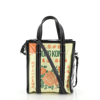 Balenciaga Bazar Convertible AJ Tote Cities Printed Leather XS