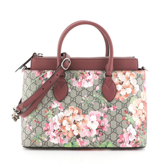 Gucci Linea A Convertible Tote Blooms Print GG Coated Canvas Small