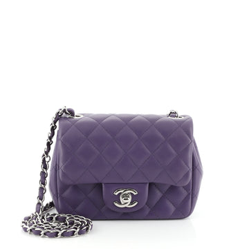 Chanel Square Classic Single Flap Bag Quilted Lambskin Mini