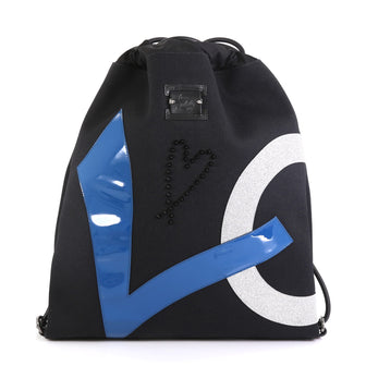 Christian Louboutin Kaloubi Love Backpack Canvas with Applique 