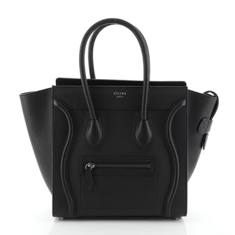 Celine Luggage Handbag Grainy Leather Micro