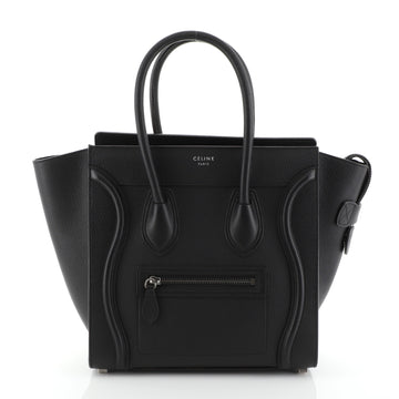 Celine Luggage Handbag Grainy Leather Micro