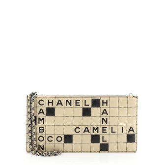 Chanel Crossword Pochette Quilted Leather 