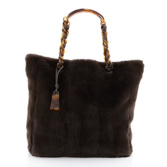 Chanel Vintage Resin Chain Tote Fur Large