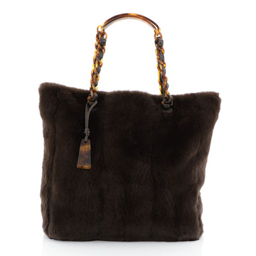 Chanel Vintage Resin Chain Tote Fur Large