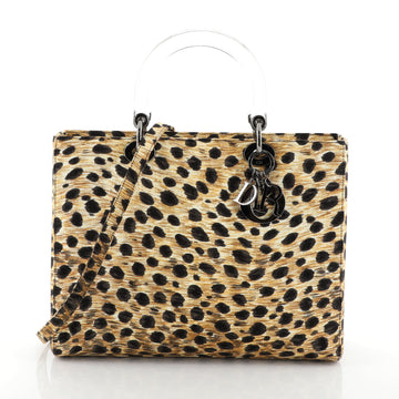 Christian Dior Vintage Lady Dior Bag Printed Canvas Large