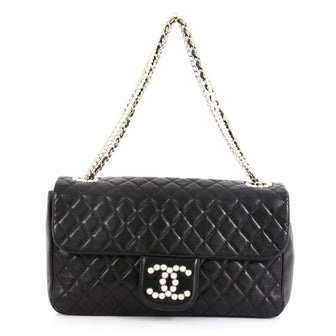 Chanel Westminster Pearl Chain Flap Bag Quilted Lambskin Medium