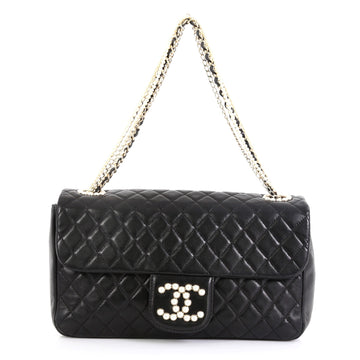 Chanel Westminster Pearl Chain Flap Bag Quilted Lambskin Medium