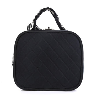 Chanel Ribbon Vanity Case Quilted Grosgrain Medium
