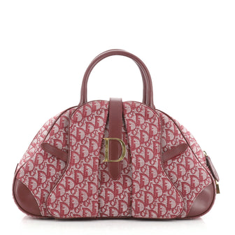 Christian Dior Saddle Bowler Bag Diorissimo Canvas Medium